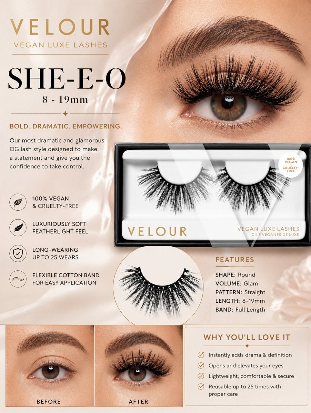 Velour Vegan Luxe Lashes – SHE-E-O
